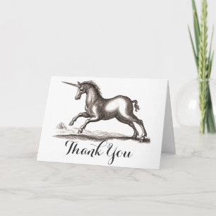 Carte De Remerciements Unicorn Classic Running Magic Woodland Créature