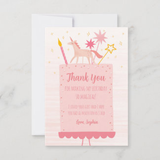 Carte De Remerciements Unicorn Flat Anniversaire