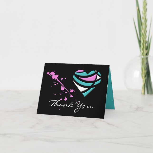 Carte de remerciements unique au coeur (Devant)