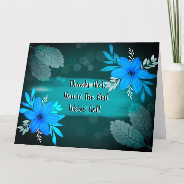 Carte de remerciements unique avec fleurs (Devant)