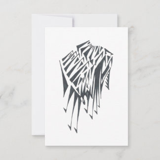 Carte De Remerciements Upside Down Black White Abstract Tribal Tattoo Art