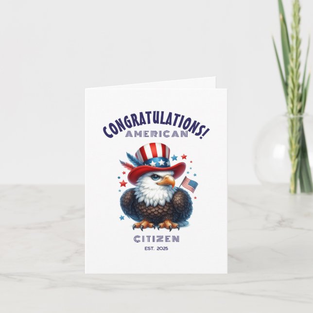 Carte De Remerciements USA Citoyenneté Félicitations American Card (Devant)