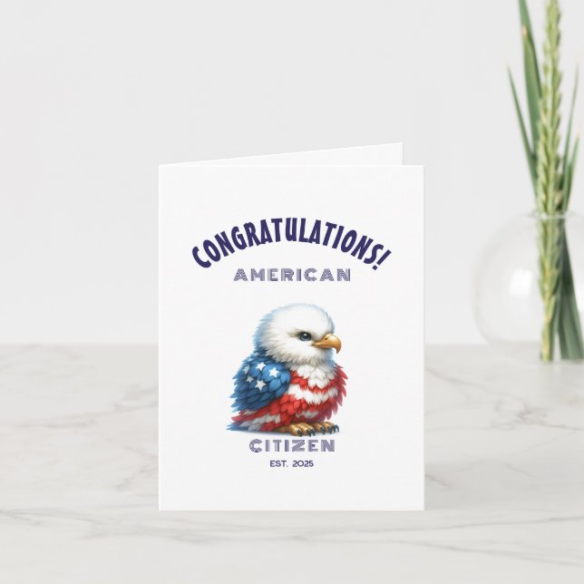 Carte De Remerciements USA Citoyenneté Félicitations American Card (Devant)