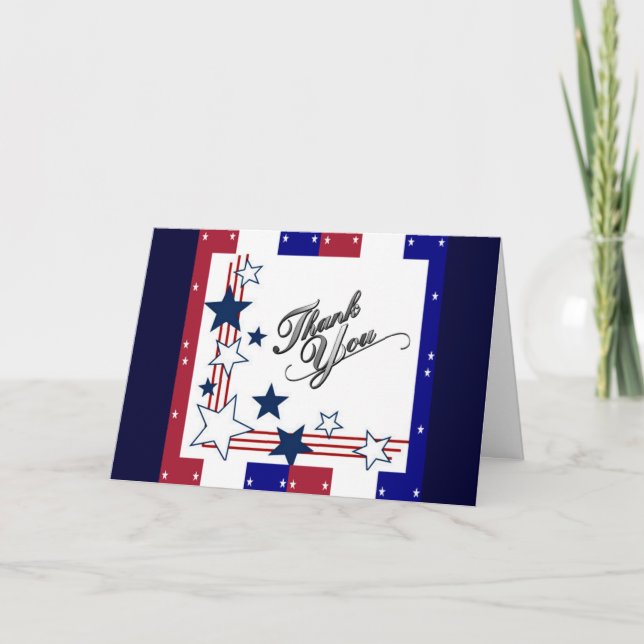 Carte De Remerciements USA Patriotique AmericaThank You Card (Devant)