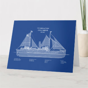 Carte De Remerciements USCG Lighthouse Tender Columbine - ABD