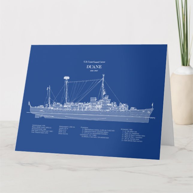 Carte De Remerciements USCGC Duane wpg-33 - ABD (Devant)