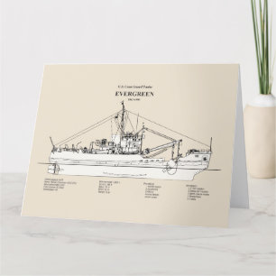 Carte De Remerciements USCGT À feuillage persistant wlb-295 - SBD