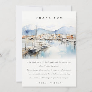Carte De Remerciements Ushuaia, Argentine Paysage aquarelle Mariage