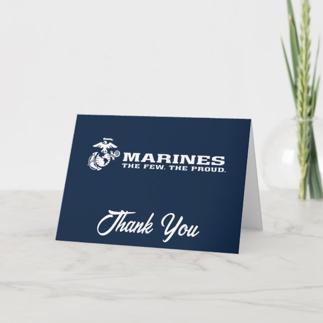 Carte De Remerciements USMC Les rares Logo Fiers - Blanc (Devant)
