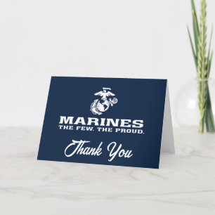 Carte De Remerciements USMC Les rares Logo Fiers Empilés - Blanc