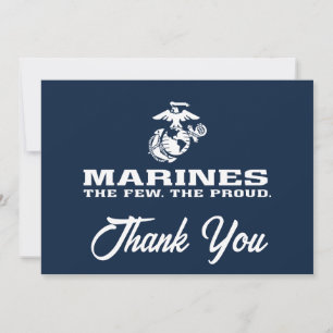 Carte De Remerciements USMC Les rares Logo Fiers Empilés - Blanc