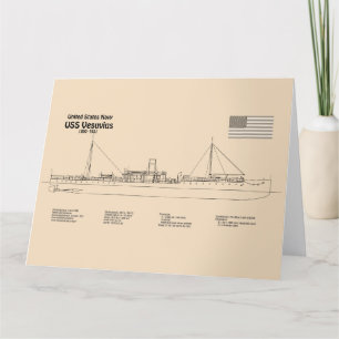 Carte De Remerciements USS Vesuvius - Plan directeur des navires SD