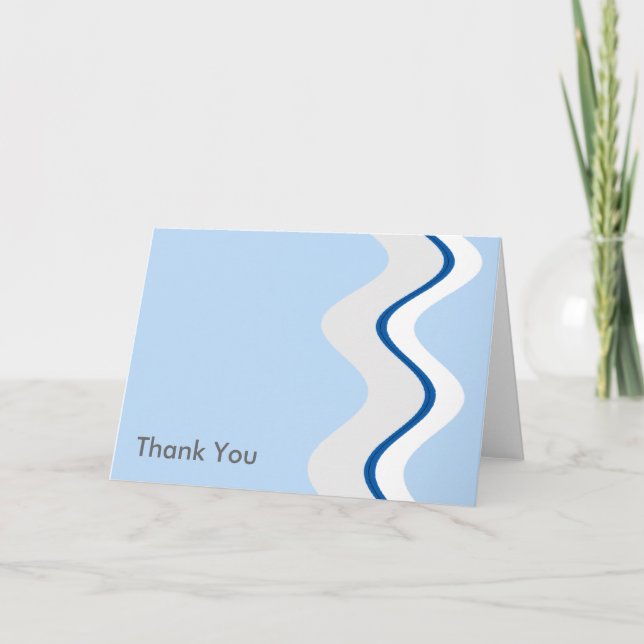 Carte De Remerciements Vague bleue (Devant)