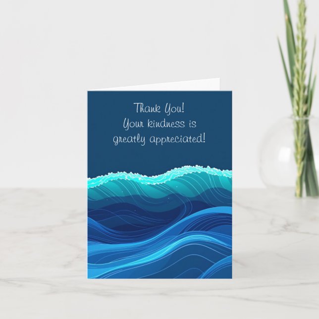 Carte De Remerciements Vagues sombres (Devant)