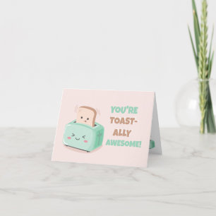 Carte De Remerciements Valentine's Day Kawaii Awesome Toast Card