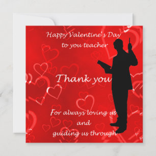 Carte De Remerciements Valentines Day Pour Les Enseignants 