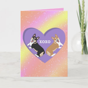 Carte De Remerciements Valentines Jour Corgi XOXO