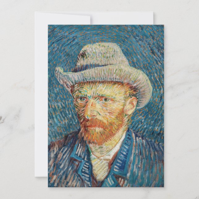 Carte De Remerciements Van Gogh - Autoportrait avec un Casquette gris (Devant)