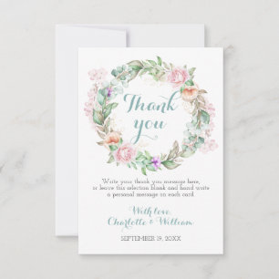 Carte De Remerciements Végétation rose 60e Anniversaire du Mariage Diamon