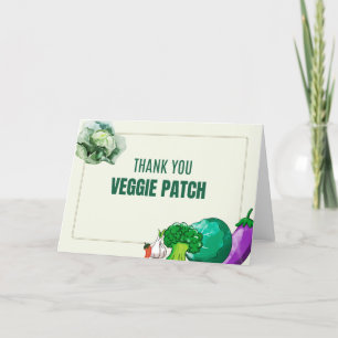 Carte De Remerciements Veggie Patch Watercolor Thank You