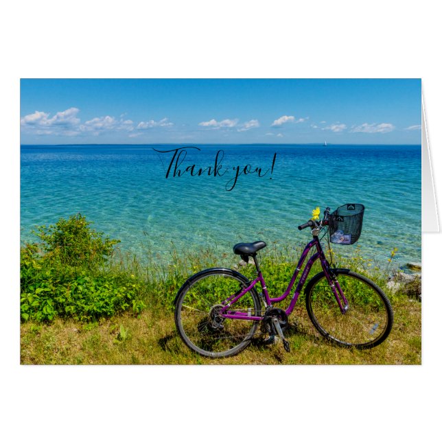 Carte de remerciements vélo de l'île Mackinac (Devant Horizontal)