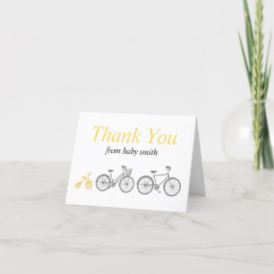 Carte De Remerciements Vélo jaune