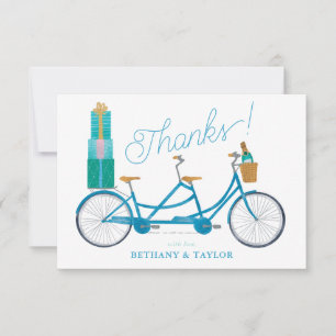 Carte De Remerciements Vélo pour deux aquarelle tandem