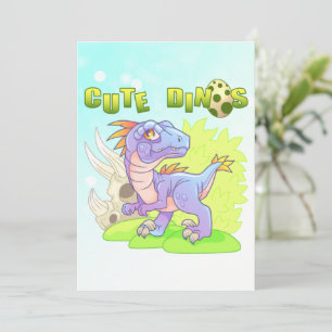 Carte De Remerciements velocirapace de dinosaure mignon