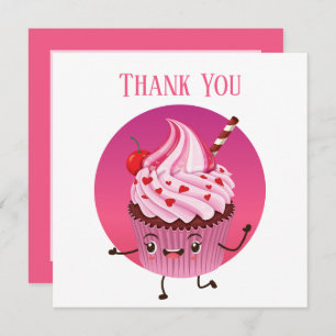 Carte De Remerciements Vendeurs de cupcake mignons ou boulanger