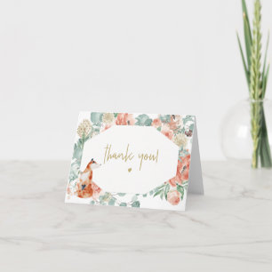 Carte De Remerciements VERA Eucalyptus Verdure & Terracotta Floral Fox