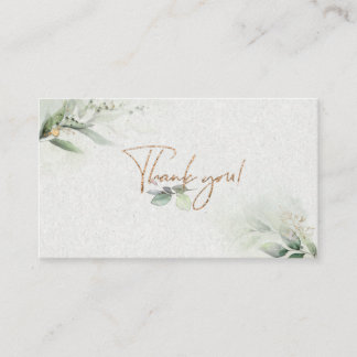 Carte de remerciements verdoyant - design feuille
