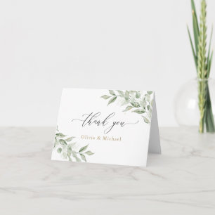 Carte De Remerciements Verdure Branche d'olivier Mariage d'or du souffle 