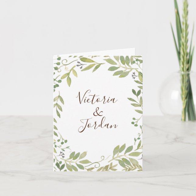 Carte De Remerciements Verdure gracieuse (Devant)
