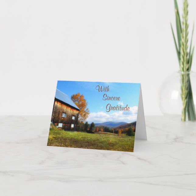 Carte de remerciements Vermont Barn (Devant)