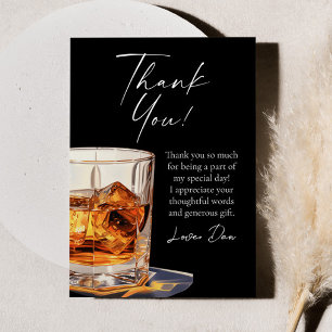 Carte De Remerciements Verre à Whisky Vieilli à la Perfection pour Fête d