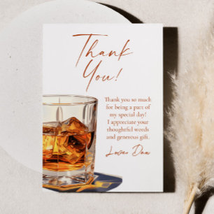 Carte De Remerciements Verre à Whisky Vieilli à la Perfection pour Fête d