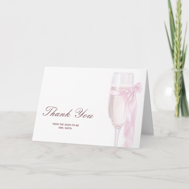 Carte De Remerciements Verres à vin À l'amour Tiare Nœud Papillon Enterre (Devant)