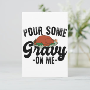 Carte De Remerciements Versez de la sauce sur moi dinde jour de thanksgiv
