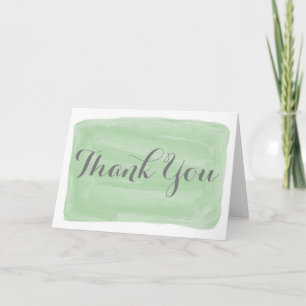 Carte de remerciements vert d'aquarelle