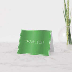 Carte De Remerciements Vert herbe d'entreprise