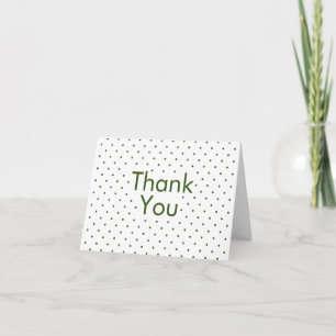 Carte De Remerciements Vert sur Pois blancs