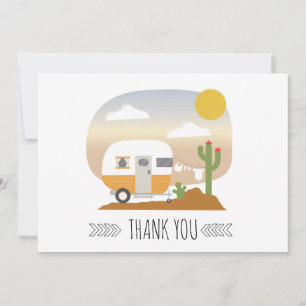 Carte De Remerciements Vêtements de camping du désert Baby shower orange