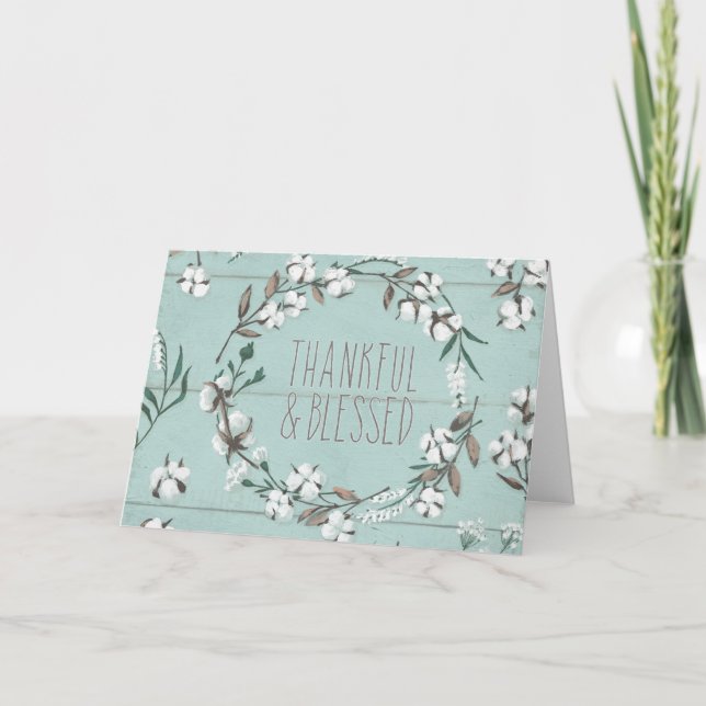 Carte De Remerciements VI menthe bénie | reconnaissant et béni (Devant)