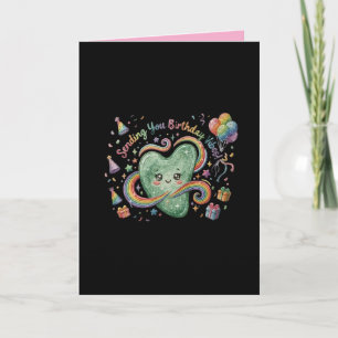 Carte De Remerciements Vibes d'anniversaire Cœur mignon Arc-en-ciel