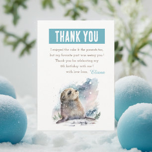 Carte De Remerciements Vibes d'hiver Aquarelle Sceau - Anniversaire