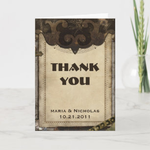 Carte de remerciements victorien Steampunk