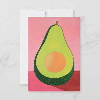 Carte De Remerciements Vide Avocado rose