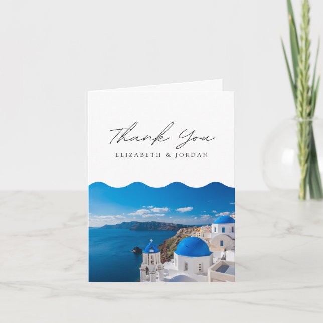 Carte de remerciements vide de Santorin Grèce (Devant)