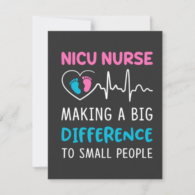 Carte De Remerciements Vie infirmière | Nicu Nurse (Devant)