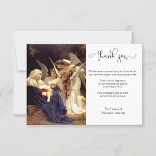 Carte De Remerciements Vierge catholique religieuse Marie Condolence Ange